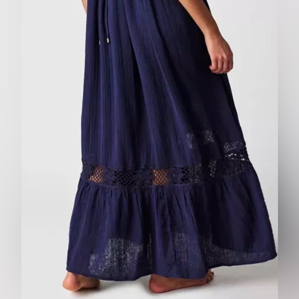 NWT FREE PEOPLE Cutwork Tee Maxi Dress In Evening Eclipse Size XS - Picture 2 of 10